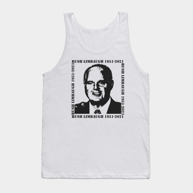 Rush Limbaugh 1951-2021 Tank Top by Verge of Puberty